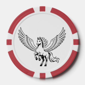 羽のあるペガサスのポーカーチップエンブレム ポーカーチップ