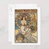 羽のある女性 – PLM鉄道旅行ポスター ポストカード (正面/裏面)