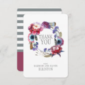 羽のある野草牡丹フローラ |ありがとうございます サンキューカード (正面/裏面)