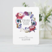 羽のある野草牡丹フローラ |ありがとうございます サンキューカード (スタンド正面)