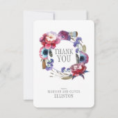 羽のある野草牡丹フローラ |ありがとうございます サンキューカード (正面)