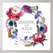 羽のある野草牡丹フローラ | 結婚s ポスター (正面)