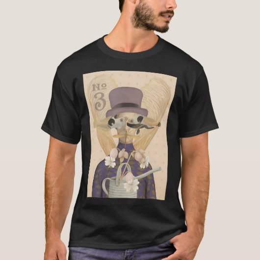 羽のある魚の男 Tシャツ (正面)