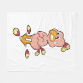 羽のないオウム.PNG フリースブランケット (正面(横))