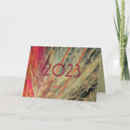 羽のようなフラクタル新年カスタム シーズンカード