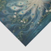 羽のような孔雀のプロムナードエレガント、白い孔雀 薄葉紙 (詳細)