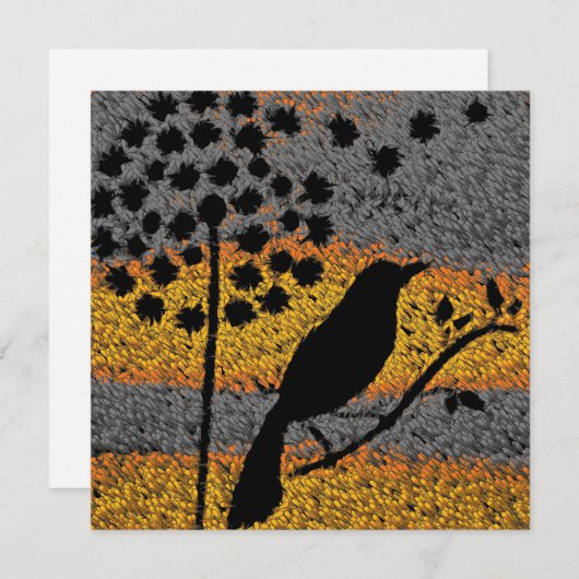 羽のカードの中の鳥 (正面/裏面)