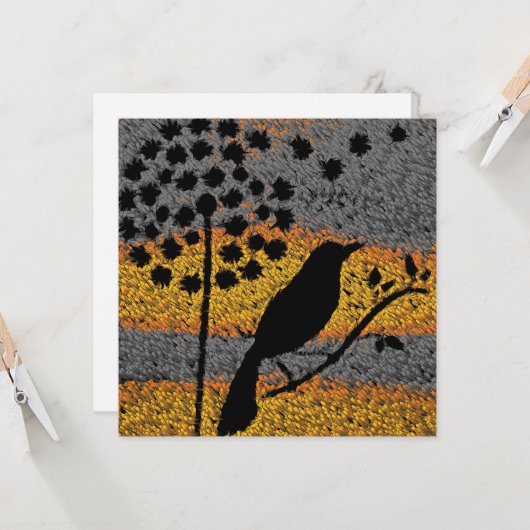 羽のカードの中の鳥 (正面/裏面インサイチュ)