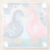 『羽のキス』ハッピーバレンタインデー ガラスコースター (裏面)