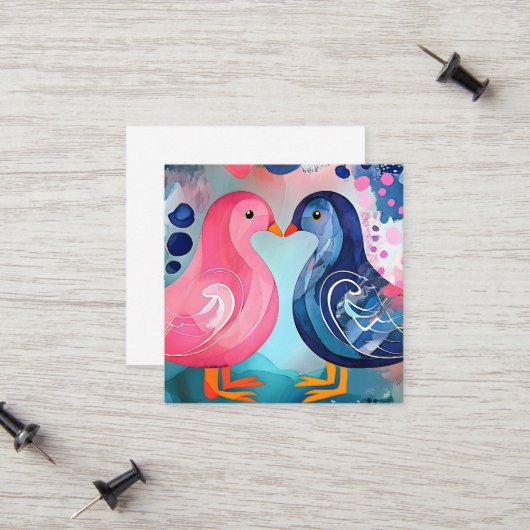 『羽のキス』ハッピーバレンタインデー コーリングカード (正面/裏面インサイチュ)