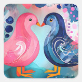 『羽のキス』ハッピーバレンタインデー スクエアシール (正面)