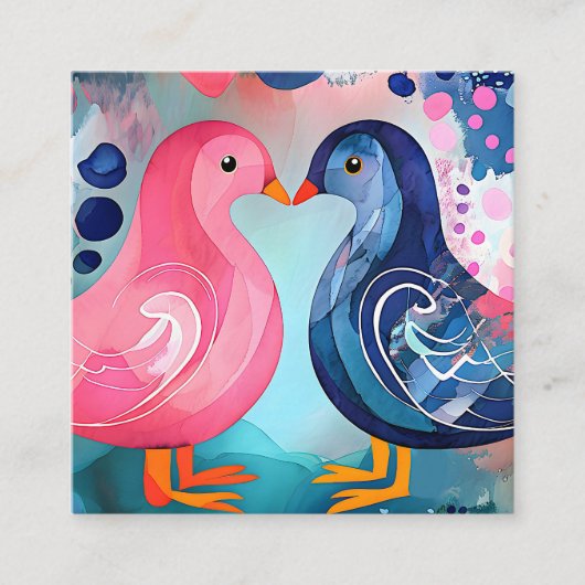 『羽のキス』ハッピーバレンタインデー スクエア名刺 (正面)