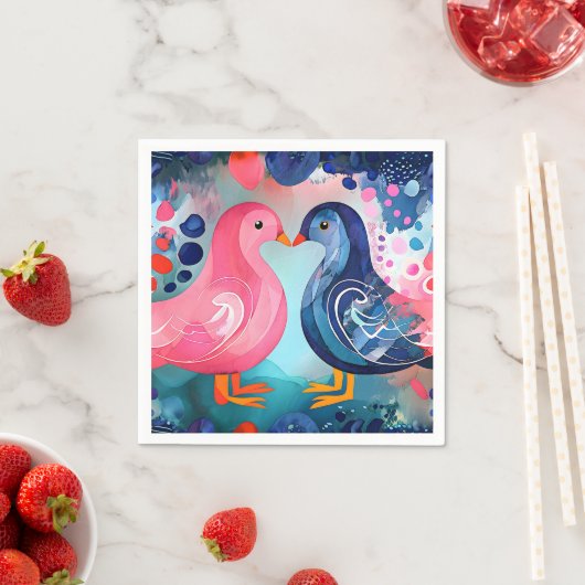 『羽のキス』ハッピーバレンタインデー スタンダードカクテルナプキン (インサイチュ)