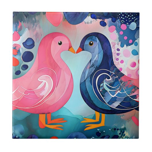 『羽のキス』ハッピーバレンタインデー タイル (正面)