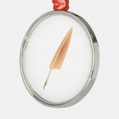 羽のクイルペン メタルオーナメント (左)