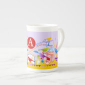 羽のクラフトの鳥が一緒に骨の中国マグカップ2 ボーンチャイナマグカップ (正面右)