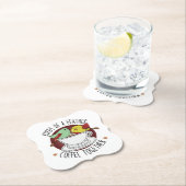 羽のコーヒーを一緒に飲む鳥 ペーパーコースター (インサイチュ)