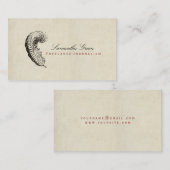 羽のシンプルで動揺してなヴィンテージの名刺 名刺 (正面/裏面)