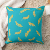 羽のターコイズの黄色の枕として簡単 クッション (ブランケット)