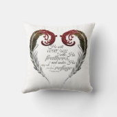 羽のハートの聖なる書物、経典の枕 クッション (裏面)