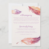 羽のブレッシングウェイ ベビーシャワー招待状 招待状 (裏面)
