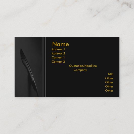 羽のプロフィールカード 名刺 (正面)