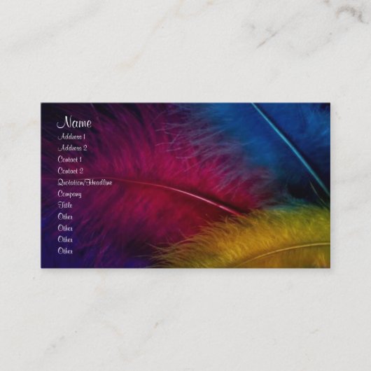 羽のプロフィールカード 名刺 (正面)