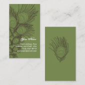 羽のプロフィールカード-緑 コーリングカード (正面/裏面)