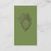 羽のプロフィールカード-緑 コーリングカード (裏面)