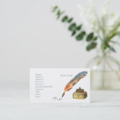 羽のペンの幸運 名刺 (スタンド正面)