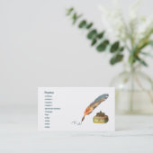 羽のペン 名刺 (スタンド正面)