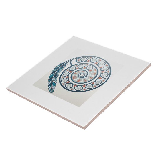 羽の付いた円 タイル (側面)