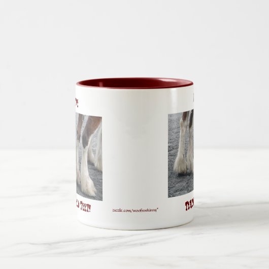 羽の付いた足 ツートーンマグカップ (中央)