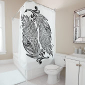羽の刺激を受けたなスケッチ シャワーカーテン (インサイチュ)