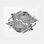 羽の刺激を受けたなスケッチ フリースブランケット (正面(横))