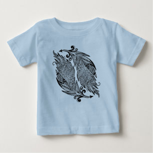 羽の刺激を受けたなスケッチ ベビーTシャツ