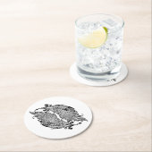 羽の刺激を受けたなスケッチ ラウンドペーパーコースター (インサイチュ)