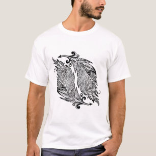 羽の刺激を受けたなスケッチ Tシャツ