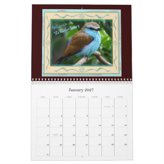 羽の工場カレンダー カレンダー (1月 2027)