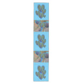 羽の模様のテーブルランナー付き孔雀顔 ミディアムテーブルランナー (正面)