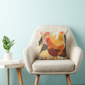 羽の模様や色が変わった鶏 クッション (椅子)