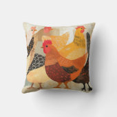 羽の模様や色が変わった鶏 クッション (裏面)