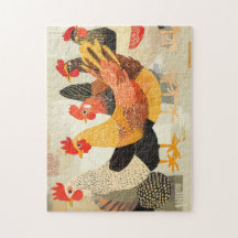 羽の模様や色が変わった鶏