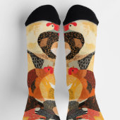 羽の模様や色が変わった鶏 ソックス (上部)