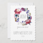 羽の母の日とワイルドフラワー牡丹フローラ カード (正面)