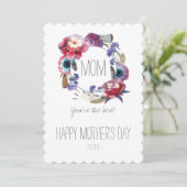 羽の母の日とワイルドフラワー牡丹フローラ カード (スタンド正面)