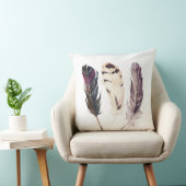 羽の水彩画の先住民の枕 クッション (椅子)