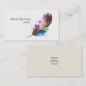 羽の水彩画 名刺 (正面/裏面)