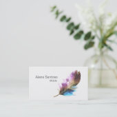 羽の水彩画 名刺 (スタンド正面)