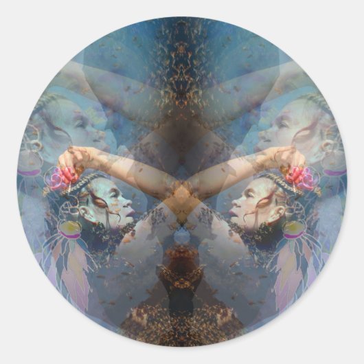 羽の生えたランタン ラウンドシール (正面)